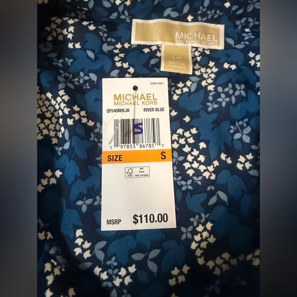 Michael Kors Navy Floral Button-Down Shirt